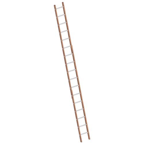  Layher Steigtechnik Leitern Verbundanlegeleiter 17 Sprossen, Holz-Aluminium-Anlegeleiter, Länge 4.90 m 12405355
