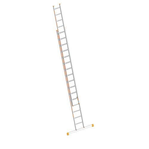  Layher Steigtechnik Leitern Schiebeleiter TOPIC 16 Sprossen, Aluminiumleiter 2x16 Sprossen, zweiteilig, ausziehbar, Länge 8.25 m 12405484