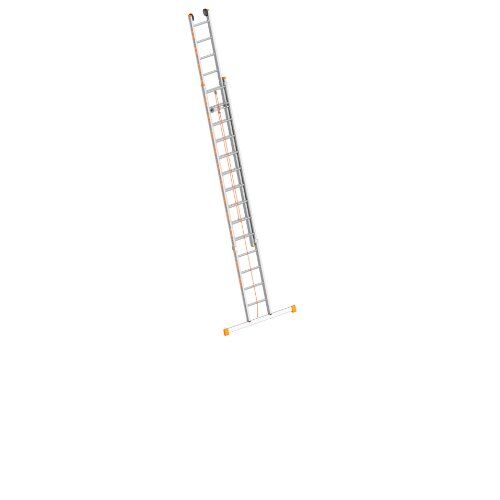  Layher Steigtechnik Leitern Seilzugleiter TOPIC 14 Sprossen, Aluminiumleiter 2x14 Sprossen, zweiteilig, ausziehbar, Länge 7.10 m 12405430