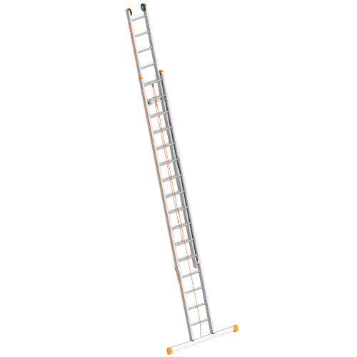  Layher Steigtechnik Leitern Seilzugleiter TOPIC 16 Sprossen, Aluminiumleiter 2x16 Sprossen, zweiteilig, ausziehbar, Länge 8.20 m 12405429
