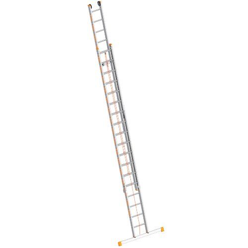  Layher Steigtechnik Leitern Seilzugleiter TOPIC 18 Sprossen, Aluminiumleiter 2x18 Sprossen, zweiteilig, ausziehbar, Länge 9.30 m 12405413