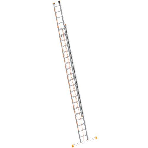  Layher Steigtechnik Leitern Seilzugleiter TOPIC 20 Sprossen, Aluminiumleiter 2x20 Sprossen, zweiteilig, ausziehbar, Länge 10.15 m 12405427