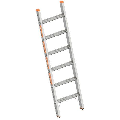  Leitern Layher Stufenanlegeleiter TOPIC 6 Stufen, Aluminiumleiter mit 80 mm breiten Stufen, Länge 1,65 m 12405388
