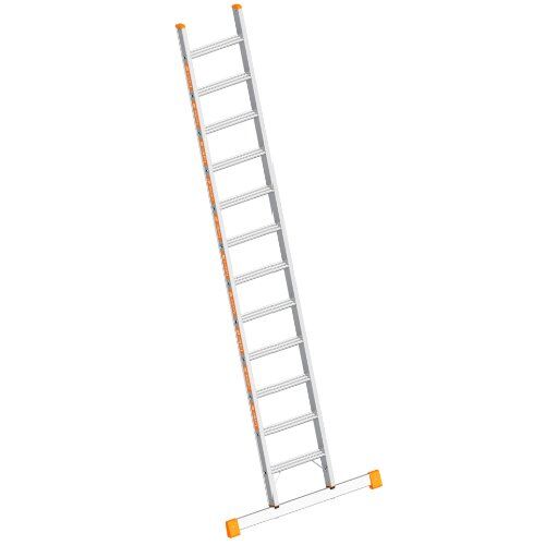  Layher Steigtechnik Leitern Layher Stufenanlegeleiter TOPIC 12 Stufen, Aluminiumleiter mit 80 mm breiten Stufen, Länge 3.15 m 12405443