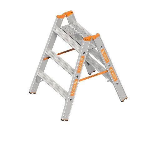  Leitern Layher Schwerlasttritt TOPIC 3 Stufen; Aluminiumtritt 2x3 Stufen 80 mm breit, beidseitig begehbar, klappbar, Länge 0.91 m 12405425