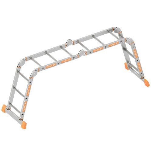  Multifunktionsleitern Layher Kofferraumleiter TOPIC 4x3 Sprossen; Aluminiumleiter klappbar und universell einsetzbar, Länge 3.43 m 12405380