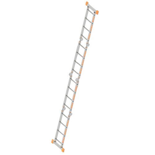  Layher Steigtechnik Leitern Kofferraumleiter TOPIC 4x4 Sprossen; Aluminiumleiter klappbar und universell einsetzbar, Länge 4.55 m 12405341