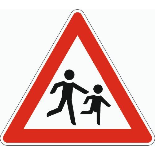  Gefahrenzeichen Verkehrszeichen 136-20 Kinder, Aufst. links, SL 900 mm, Alu 2 mm, RA1 12357332