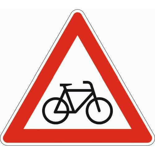  Gefahrenzeichen Verkehrszeichen 138-20 Radverkehr, Aufst. links, SL 900 mm, Alu 3 mm, RA2 12357116