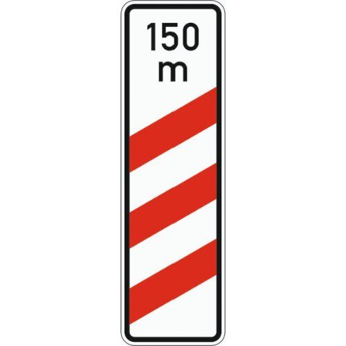  Gefahrenzeichen Verkehrszeichen 157-11 dreistreifige Bake m. Entfernungsang., Aufst. rechts, 1000x300 mm, Alu 2 mm, RA1 12357369