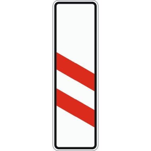  Gefahrenzeichen Verkehrszeichen 159-20 zweistreifige Bake, Aufst. links, 1000x300 mm, Alu 2 mm, RA1 12357111