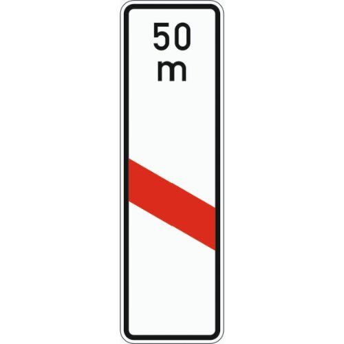  Gefahrenzeichen Verkehrszeichen 162-21 einstreifige Bake m. Entfernungsang., Aufst. links, 1000x300 mm, Alu 2 mm, RA2 12357238