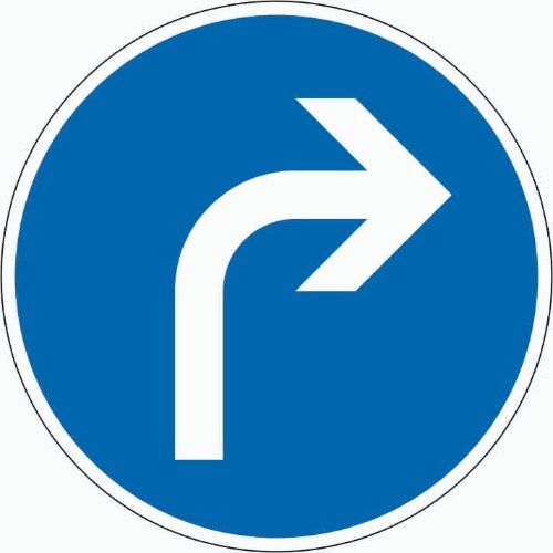  Verkehrsschilder und Straßenschilder ADCO Verkehrszeichen 209 Vorgeschr. Fahrtrichtung rechts, Ø 600 mm, Alu 2 mm, RA2 12355865