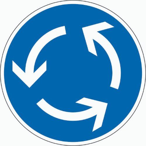  Vorschriftzeichen Verkehrszeichen 215 Kreisverkehr, Ø 420 mm, Alu 2 mm, RA1 12356225