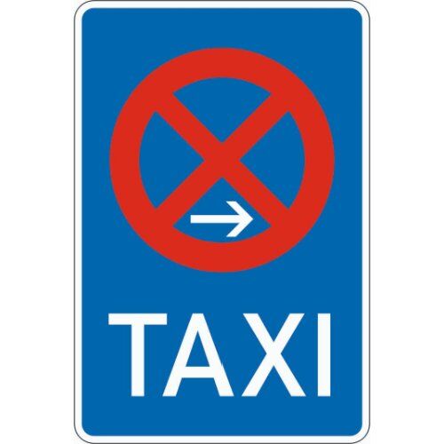  Vorschriftzeichen Verkehrszeichen 229-20 Taxenstand Ende (Aufst. rechts) 900x600 mm, Alu 2 mm, RA1 12356492