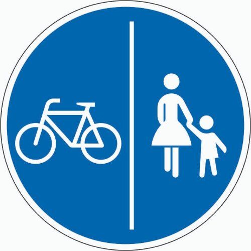  Vorschriftzeichen Verkehrszeichen 241-30 Getrennter Rad- u. Gehweg, Radweg links, Ø 600 mm, Alu 2 mm, RA1 12356210