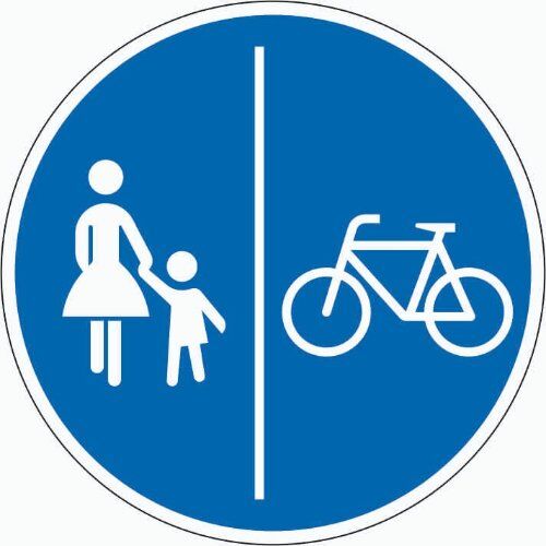  Vorschriftzeichen Verkehrszeichen 241-31 Getrennter Rad- u. Gehweg, Radweg rechts, Ø 420 mm, Alu 2 mm, RA2 12356897