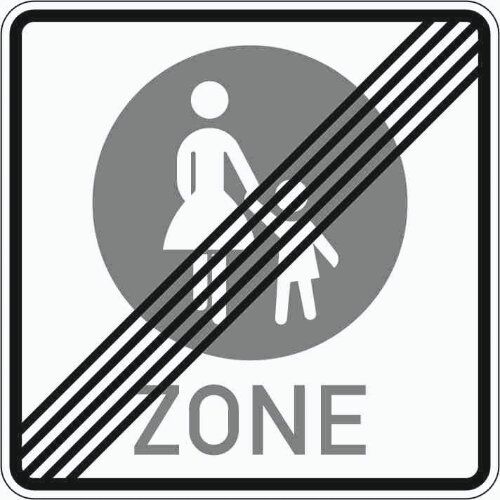  Vorschriftzeichen Verkehrszeichen 242-2 Ende einer Fußgängerzone 840x840 mm, Alu 2 mm, RA3 12356069
