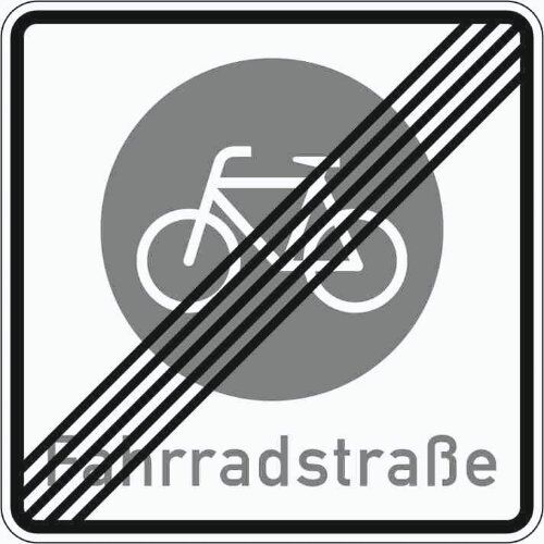  Vorschriftzeichen Verkehrszeichen 244-2 Ende einer Fahrradstraße 600x600 mm, Alu 3 mm, RA2 12356894
