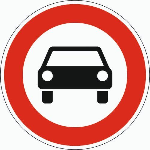  Vorschriftzeichen Verkehrszeichen 251 Verbot f. Kraftwagen, Ø 600 mm, Alu 2 mm, RA3 12356203