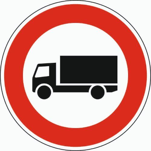  Vorschriftzeichen Verkehrszeichen 253 Verbot f. Kraftfahrzeuge ü. 3,5 t, Ø 600 mm, Alu 3 mm, RA2 12356063