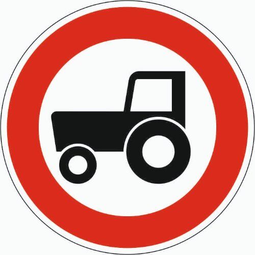  Vorschriftzeichen Verkehrszeichen 257-58 Verbot f. Kfz u. Züge, die nicht schneller als 25 km/h fahren können o. dürfen, Ø 420 mm, Alu 2 mm, RA2 12356605
