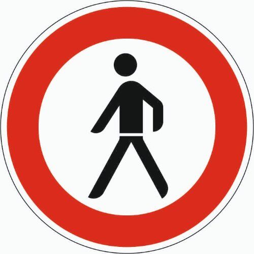  Verkehrsschilder und Straßenschilder ADCO Verkehrszeichen 259 Verbot f. Fußgänger, Ø 600 mm, Alu 2 mm, RA2 12355907