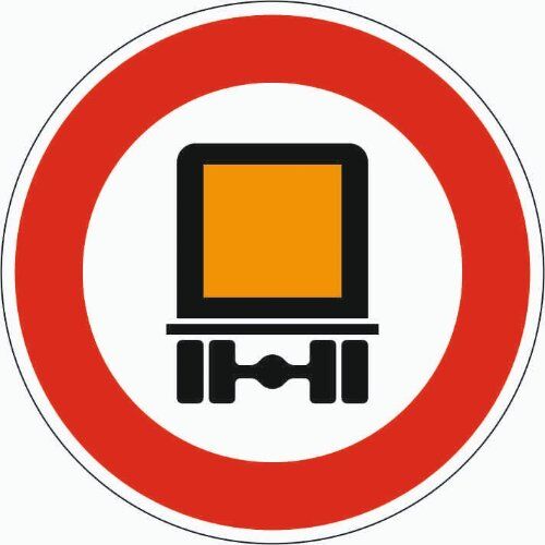  Vorschriftzeichen Verkehrszeichen 261 Verbot f. kennzeichnungspfl. Kraftfahrzeuge mit gefährl. Gütern, Ø 750 mm, Alu 2 mm, RA2 12356464