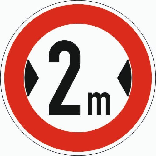  Vorschriftzeichen Verkehrszeichen 264 Verbot f. Fahrzeuge über angeg. tatsächliche Breite, Ø 600 mm, Alu 2 mm, RA2 12356184