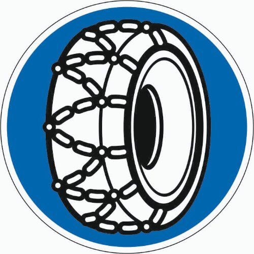  Vorschriftzeichen Verkehrszeichen 268 Schneeketten vorgeschrieben, Ø 600 mm, Alu 2 mm, RA2 12356730