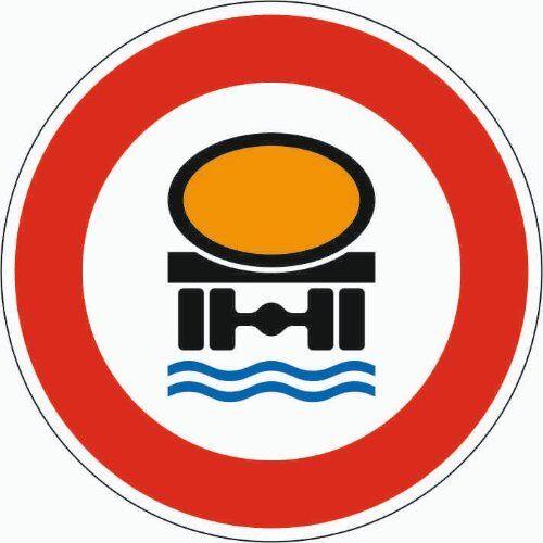  Vorschriftzeichen Verkehrszeichen 269 Verbot f. Fahrzeuge m. wassergefährdender Ladung, Ø 750 mm, Alu 3 mm, RA3 12356453