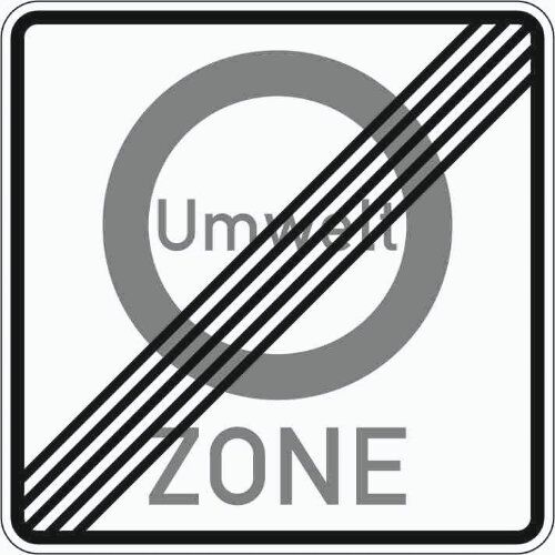  Vorschriftzeichen Verkehrszeichen 270-2 Ende einer Verkehrsverbotszone z. Vermind. schädlicher Luftverunreinig. 840x840 mm, Alu 2 mm, RA1 12356590