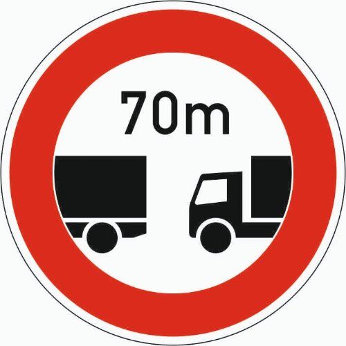  Vorschriftzeichen Verkehrszeichen 273 Verbot f. Unterschreiten d. angeg. Mind.tabstand., Ø 750 mm, Alu 2 mm, RA3 12356034