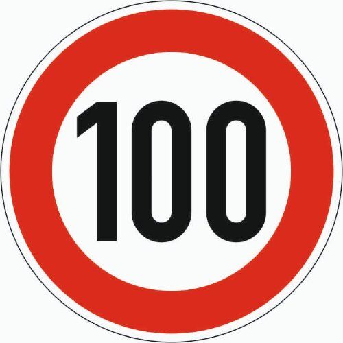  Vorschriftzeichen Verkehrszeichen 274-100 Zulässige Höchstgeschwindigkeit 100 km/h, Ø 600 mm, Alu 3 mm, RA2 12356722