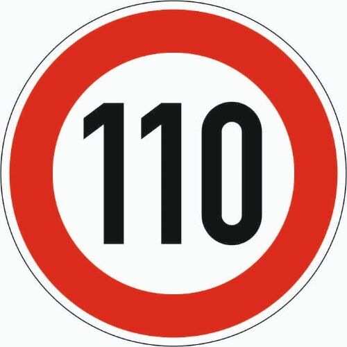  Vorschriftzeichen Verkehrszeichen 274-110 Zulässige Höchstgeschwindigkeit 110 km/h, Ø 750 mm, Alu 3 mm, RA3 12356444