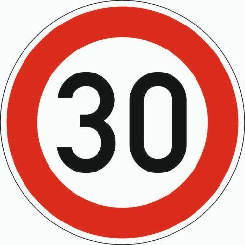  Vorschriftzeichen ADCO Verkehrszeichen 274-30 Zulässige Höchstgeschwindigkeit 30 km/h, Ø 600 mm, Alu 2 mm, RA2 12355863