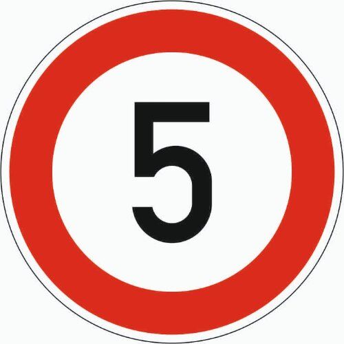  Vorschriftzeichen Verkehrszeichen 274-5 Zulässige Höchstgeschwindigkeit 5 km/h, Ø 750 mm, Alu 2 mm, RA2 12356573