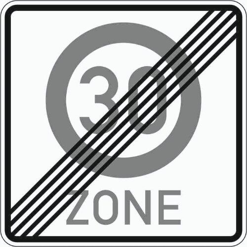  Vorschriftzeichen Verkehrszeichen 274-2 Ende einer Tempo 30-Zone 840x840 mm, Alu 2 mm, RA2 12356579