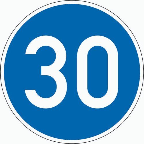  Vorschriftzeichen Verkehrszeichen 275 Vorgeschr.  Mindestgeschwindigkeit, Ø 600 mm, Alu 2 mm, RA2 12356838