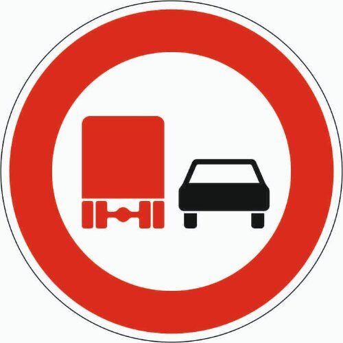  Vorschriftzeichen Verkehrszeichen 277 Überholverbot f. Kfz über 3,5 t, Ø 600mm, Alu 2mm, RA2 12356286