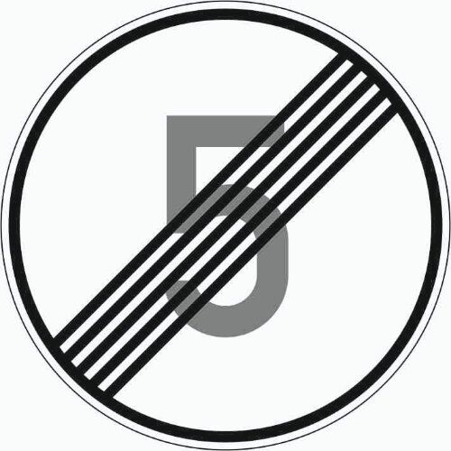  Vorschriftzeichen Verkehrszeichen 278-5 Ende d. zuläss. Höchstgeschwindigkeit 5 km/h, Ø 750mm, Alu 3mm, RA3 12356411
