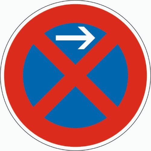  Vorschriftzeichen Verkehrszeichen 283-21 Absolutes Haltverbot Anfang (Aufst. links), Ø 750 mm, Alu 2 mm, RA2 12356941