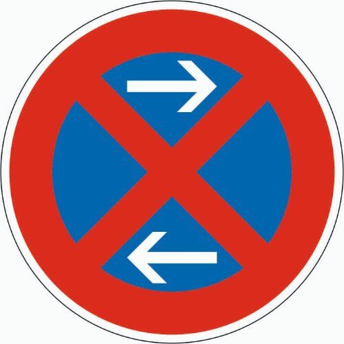  Vorschriftzeichen Verkehrszeichen 283-31 Absolutes Haltverbot Mitte (Aufst. links), Ø 750 mm, Alu 3 mm, RA3 12356389