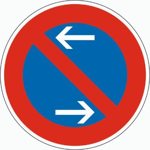  Vorschriftzeichen Verkehrszeichen 286-30 Eingeschränktes Haltverbot Mitte (Aufst. rechts), Ø 750 mm, Alu 3 mm, RA2 12356929