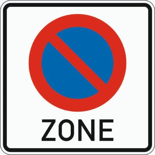  Vorschriftzeichen Verkehrszeichen 290-1 Beginn eines eingeschränkten Haltverbots f. eine Zone 840x840 mm, Alu 2 mm, RA2 12356100