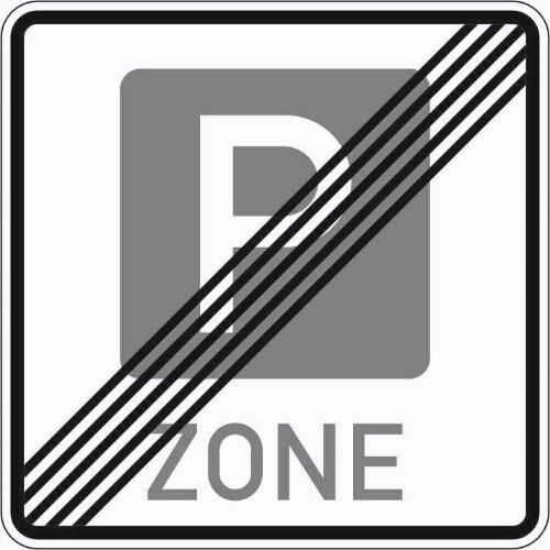  Richtzeichen Verkehrszeichen 314-2 Ende einer Parkraumbewirtschaftungszone 840x840mm, Alu 2mm, RA3 12359665