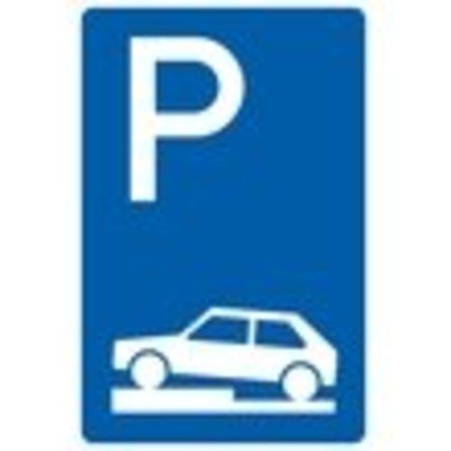  Richtzeichen Verkehrszeichen 315-70 Parken auf Gehwegen, halb quer zur Fahrtrichtung links 900x600mm, Alu 2mm, RA1 12359355
