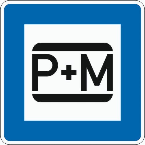  Richtzeichen Verkehrszeichen 316-50 Parken u. Mitfahren 600x600mm, Alu 2mm, RA2 12358900