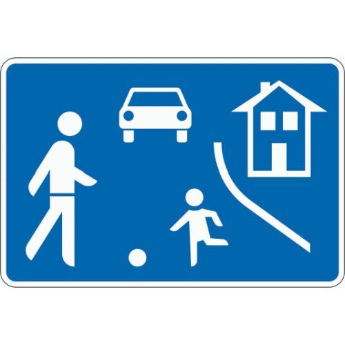  Richtzeichen Verkehrszeichen 325-1 Beginn eines verkehrsberuhigten Bereichs 600x900mm, Alu 2mm, RA2 12358898