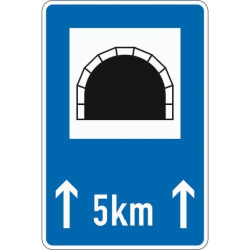  Richtzeichen Verkehrszeichen 327-51 Tunnel m. Längenangabe in km 900x600mm, Alu 3mm, RA2 12359919